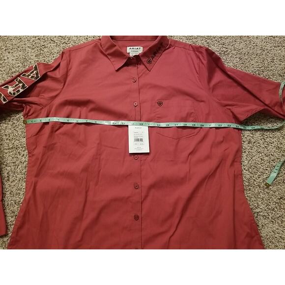 NWT Ariat Real Kirby Stretch Long Sleeve Shirt Earth Red Brick Red Women's 1X - Picture 8 of 11